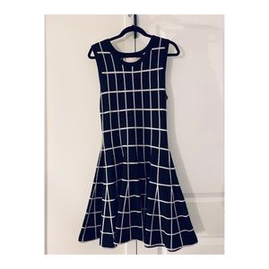 J.O.A Black & White Plaid Mini Sweater Dress